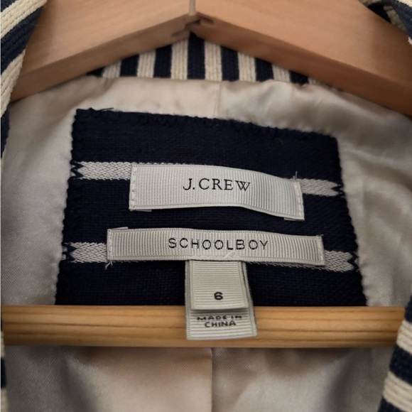 J. Crew Schoolboy Blazer Nautical Mixed Stripe Button Down Anchor Linen - Picture 9 of 10